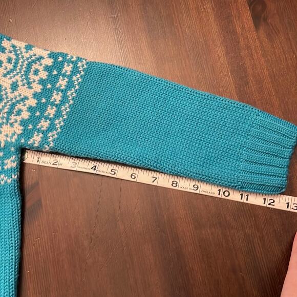 H&M Kids Fair Isle Sweater Zip Cardigan Blue Wool Blend 4-6Y NWT - Picture 9 of 9